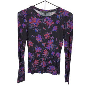Rag & Bone Jersey Black Floral Sabeen Size XS Top