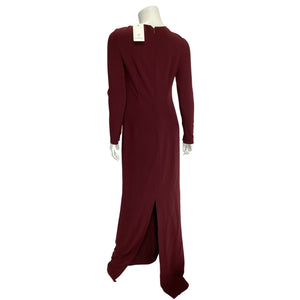 Stella Mccartney Elegant Maroon Lace Up V Neck Dress Size XS NWT