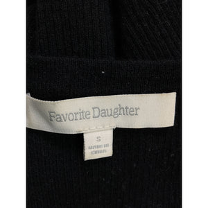Favorite Daughter Black 'The Take It Easy' Merino Wool Rib Scoop Neck Tank Top Size S