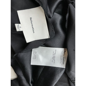 Reformation 'Rosina' Black Silk Top Size 6