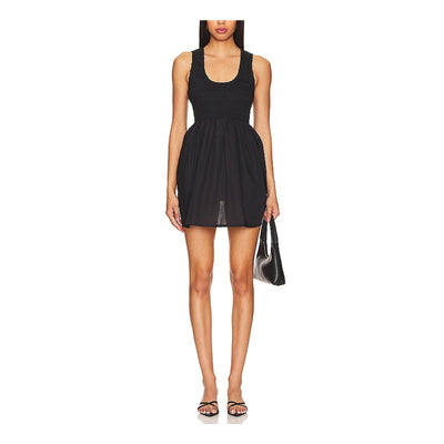 Faithfull The Brand Smocked Black Epoca Dress Size 4