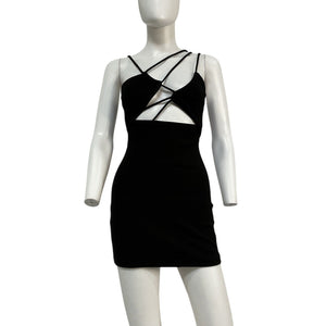 Michael Costello Cutout Black Morgan Mini Dress Size XS