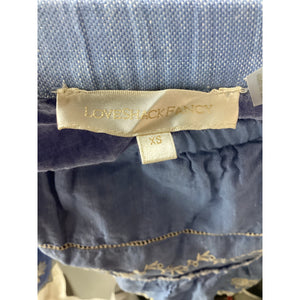Loveshackfancy Embroidered Blue Cava Skirt Size XS
