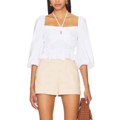 Bailey 44 Ruched Oat Milk Shani Blouse Size XL NWT