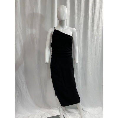 The Sei 'Asymmetrical' Black One Shoulder Gathered Dress Size 8