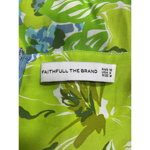 Faithfull The Brand 'Altura' Green Rayon Mini Dress Size M