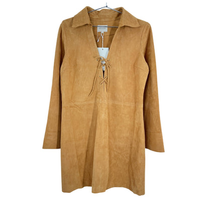 Sézane Suede Yellow Medicis Minidress Size 6