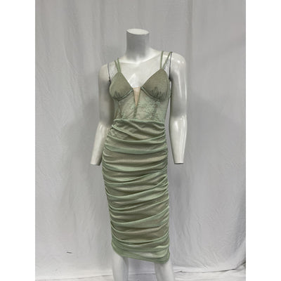 Michael Costello x Revolve 'Lulee' Green Polyester Midi Dress Size S