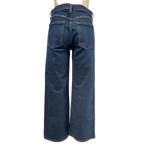 Agolde 'Harper' Blue Cotton Mid Rise Wide Straight Denim Jean Size 28