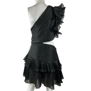 Elliatt Pleated Black Ideals Mini Dress Size XL