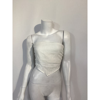 Faithfull The Brand 'La Loza' White Linen Top Size XS