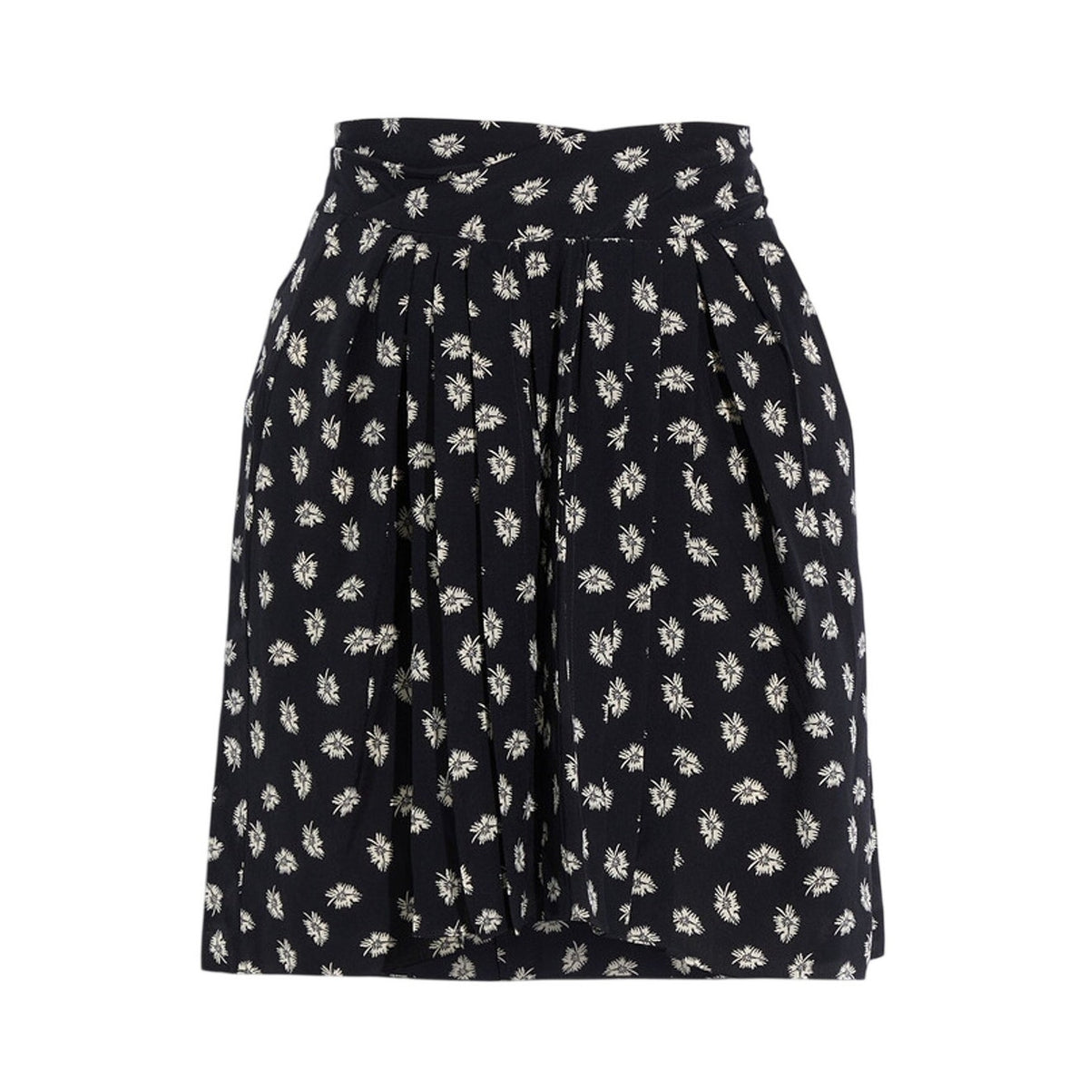 Isabel Marant Pleated Black Crepe De Chine Mini Skirt Size 38 EU / US 6