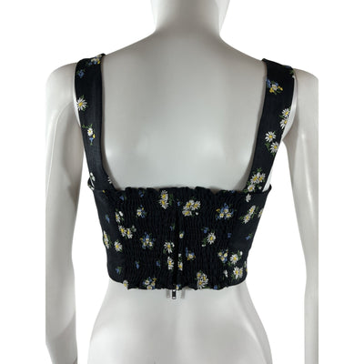 Reformation Floral Daisy Embroidery Rover Linen Top Tank Size 2