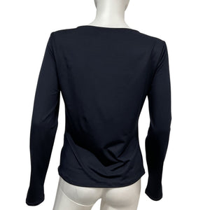 Veronica Beard Ruched Blue Roque Top Size 6