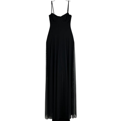 Norma Kamali Sleek Black Underwire Catsuit Gown Size XS
