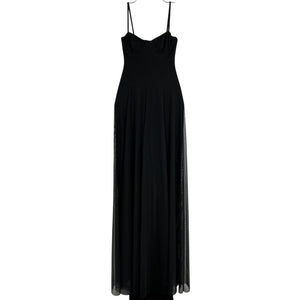 Norma Kamali Sleek Black Underwire Catsuit Gown Size XS