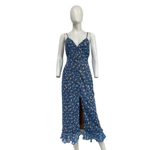 Majorelle 'Quincy' Blue Poly Midi Dress Size S