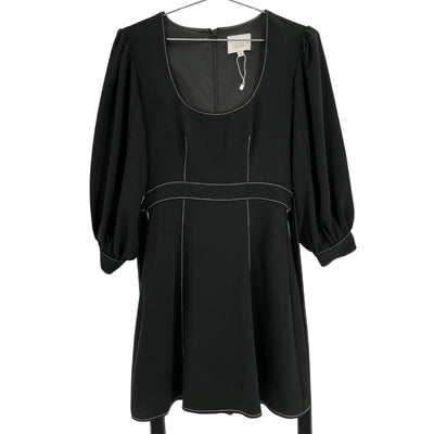 Cinq à Sept Contrast-Stitch Black Clarissa Dress Size 2