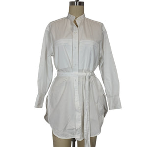 Vince Belted Oversized White Tunic Size XS Blouse