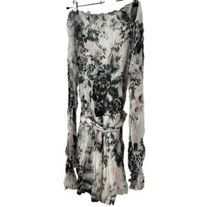 Hemant And Nandita Ruffled White Floral Multi Roos Romper Size S