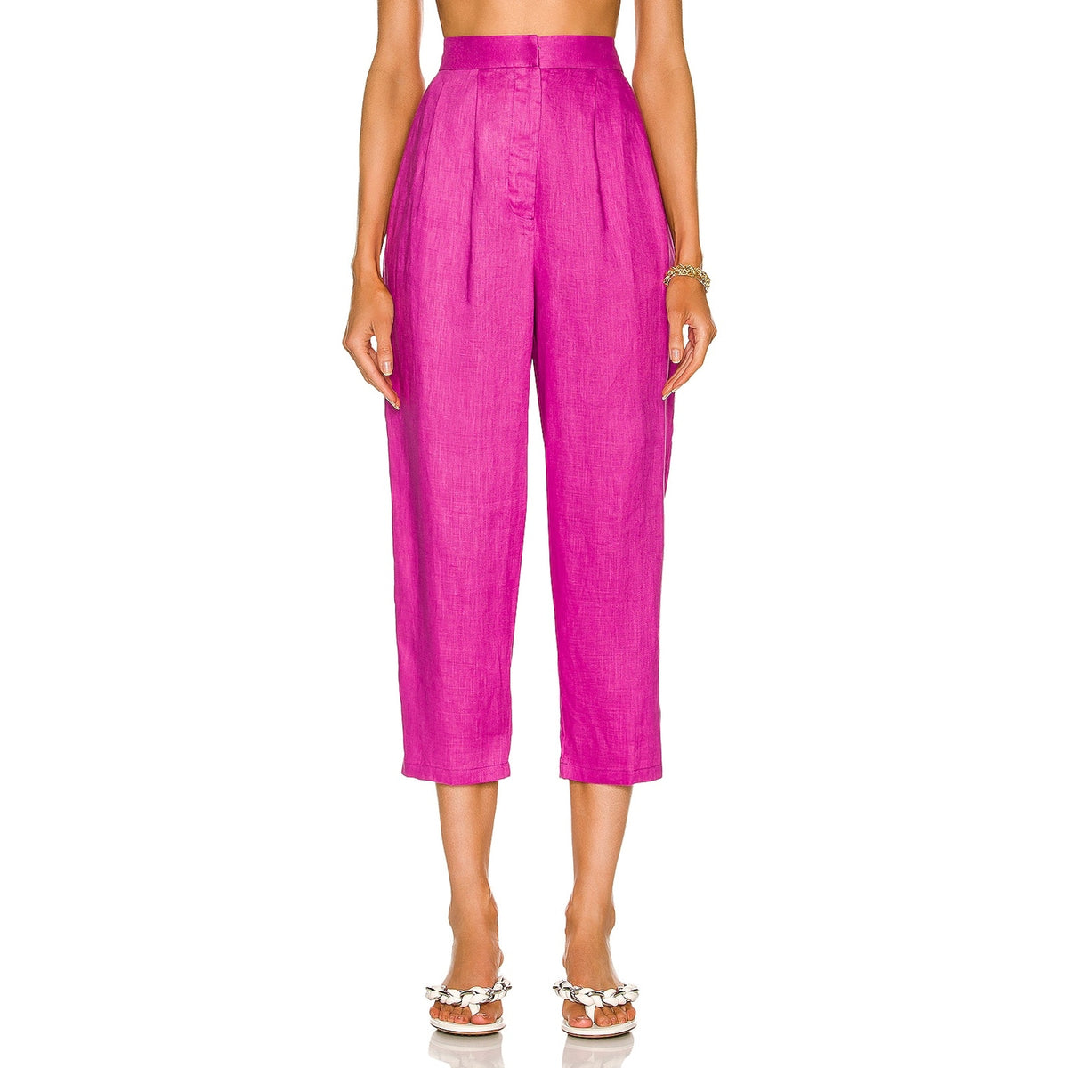 Adriana Degreas Solid Magenta Carrot Size M Pants