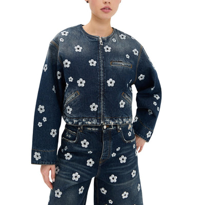 Marc Jacobs Sequined Blue Daisy Jacket Size L