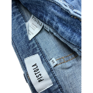 Pistola Distressed Denim Colleen High Rise Slim Boot Gramercy Denim Jeans Size 24