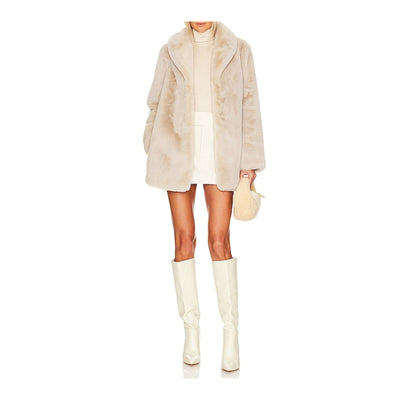 Majorelle Plush Beige Tatiana Faux Fur Coat Size L