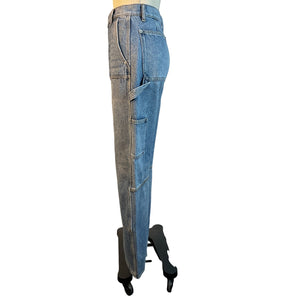 Alexander Wang High Waist Classic Worn Indigo Workwear Denim Jeans Size 25