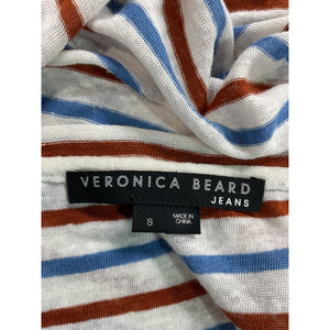 Veronica Beard 'Benji' Blue Striped Scoop Neck Short Sleeve Tee Size M
