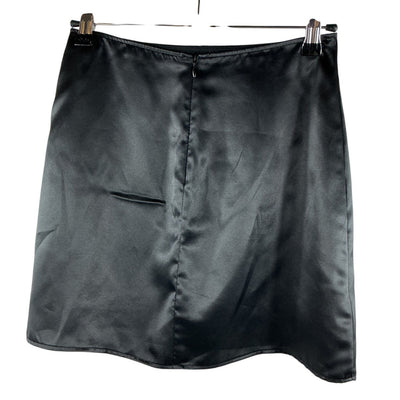 Reformation Silk Black Robbie Mini Skirt Size 0