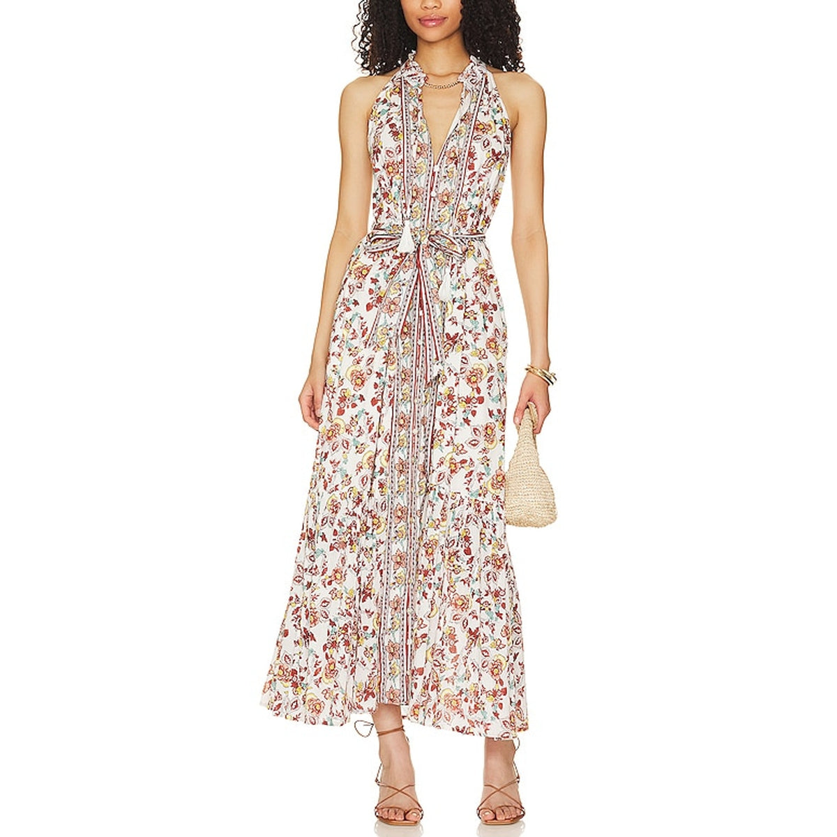 Cleobella Bohemian White Floral Multi Evangeline Dress Size S