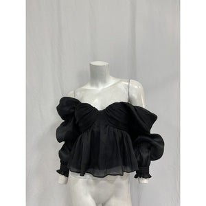 House Of Harlow 1960 'Burna' Black Nylon Blouse Size S