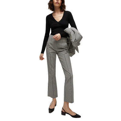 Veronica Beard Gingham Black Ecru Tani Pants Size 8