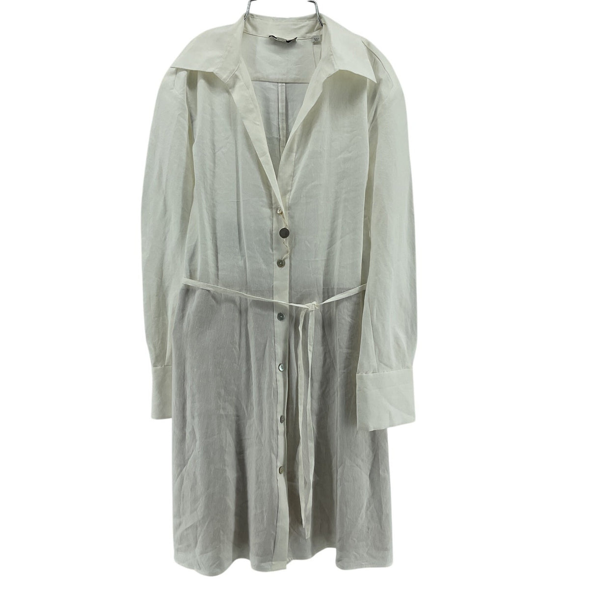 Vince Classic White Belted Linen Blend Shirt Dress Size S NWT