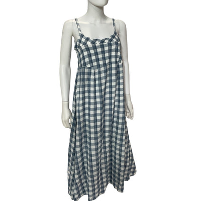 Hatch Crinkle Blue And White Plaid Nina Dress Size 1