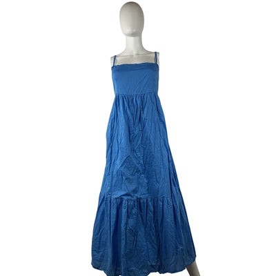 Faithfull The Brand Strappy Blue Katya Maxi Dress Size 8