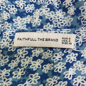 Faithfull The Brand Floral Blue Audrina Mini Dress Size XS