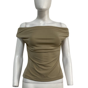 L'Academie Off-Shoulder Beige Fio Top Size XS