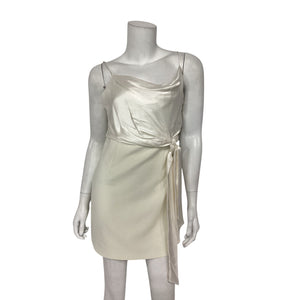 Cinq à Sept Draped Ivory Cara Mini Dress Size 2