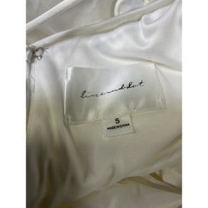 Line & Dot 'Hailey' White Puff Sleeve Poplin Mini Dress Size S