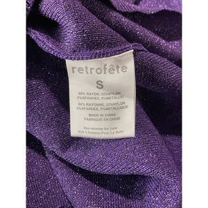Retrofête Shimmering Metallic Purple Sonja Minidress Size S