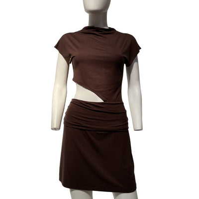 Reformation Cutout Brown Alexa Dress Size L