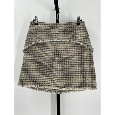 Proenza Schouler Fringed Multicolor Tweed Skirt Size 2