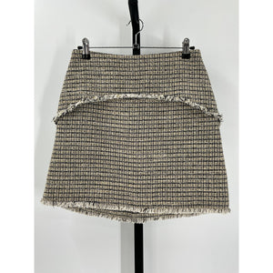 Proenza Schouler Fringed Multicolor Tweed Skirt Size 2