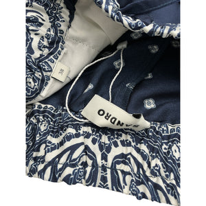 Sandro 'Bandana-Print' Blue Flowy Trousers Size 38