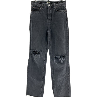 Grlfrnd Distressed Black Bella Boyfriend Denim Jeans Size 24