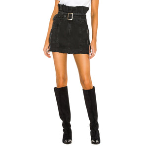 Retrofête Belted Jet Black Shalina Skirt Size XS