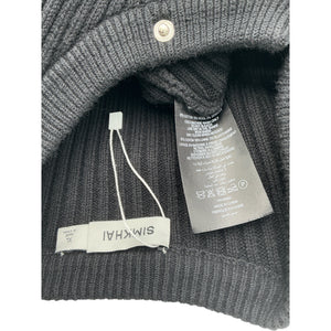 Simkhai Ribbed Black Andi Cardigan Sweater Size XL