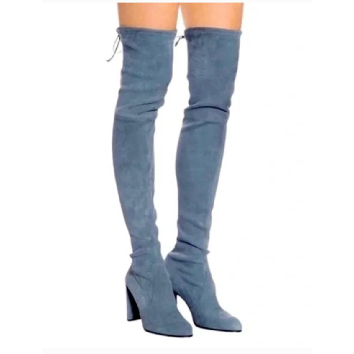 Stuart Weitzman Suede Denim Blue Hiline Over The Knee Boots Size 6